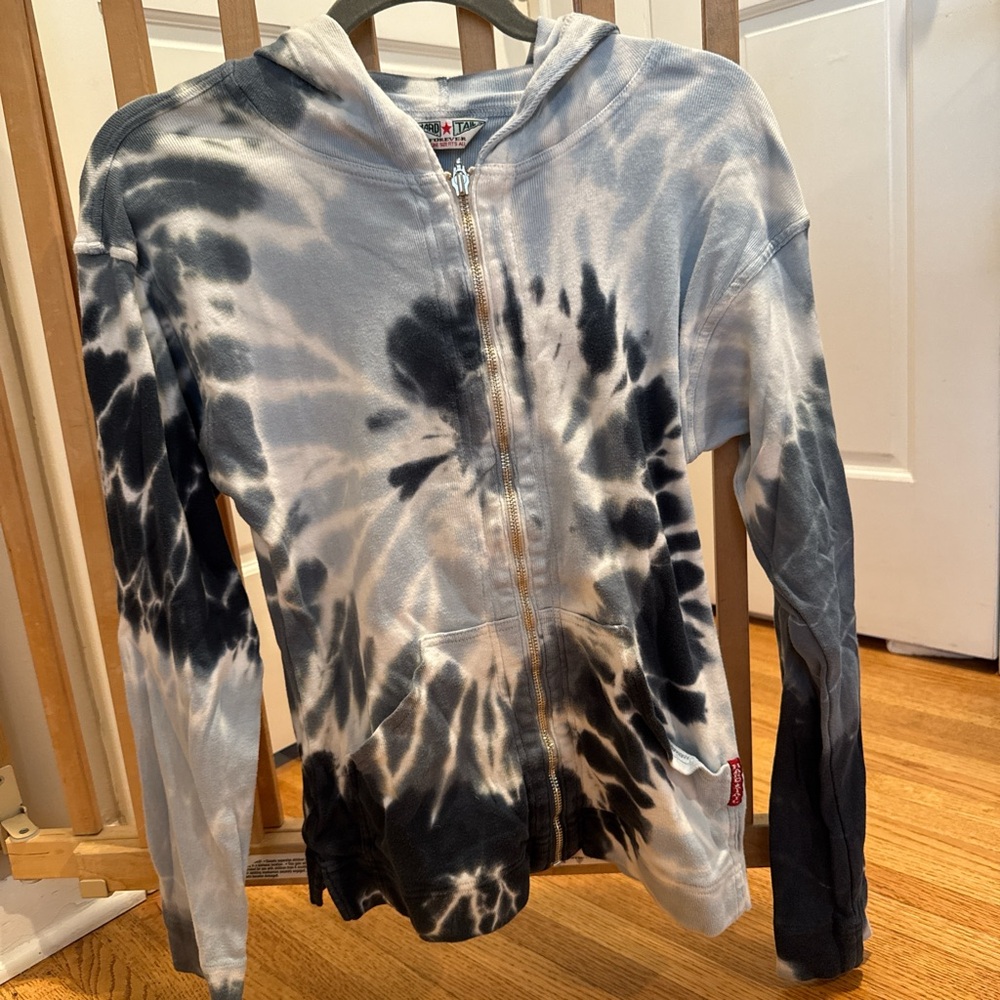 Hard Tail Black and Gray Tie-Dye Hoodie